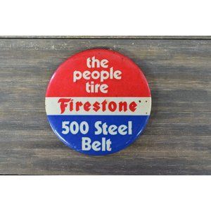 Vintage Firestone Pin People Tire 500 Steel Belt Promo